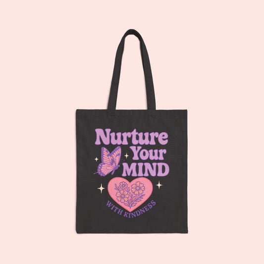Nurture Your Mind Cotton Canvas Tote Bag
